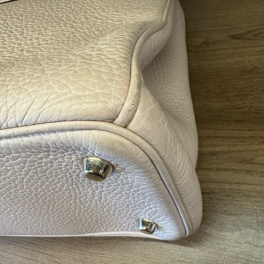 Dior Vip White Leather Tote Bag Medium
