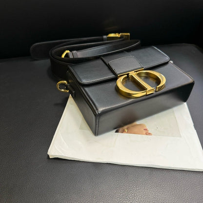 Dior Montagne Box Black Leather Bag 17 5X12X5Cm