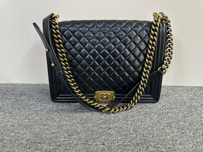 Chanel Boy Bag Black Quilted Shoulder Bag
