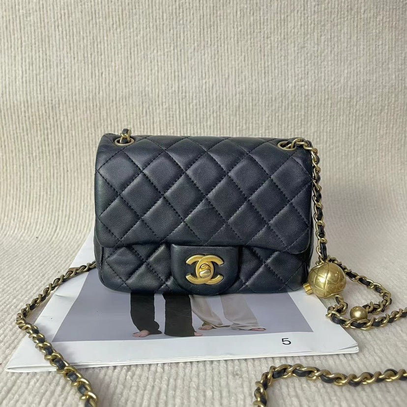 Chanel Mini Quilted Leather Black Shoulder Bag