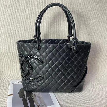 Chanel Cambon Leather Black Tote