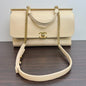 Chanel Calfskin 2way Flap Bag B2011 Beige Shoulder Bag