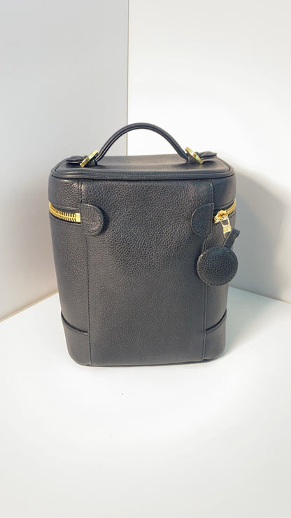 Chanel Black Leather Vanity Case Bag