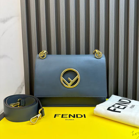 Fendi Kan I Blue Shoulder Bag - Designer Handbag