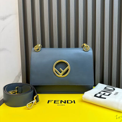 Fendi Kan I Blue Shoulder Bag - Designer Handbag