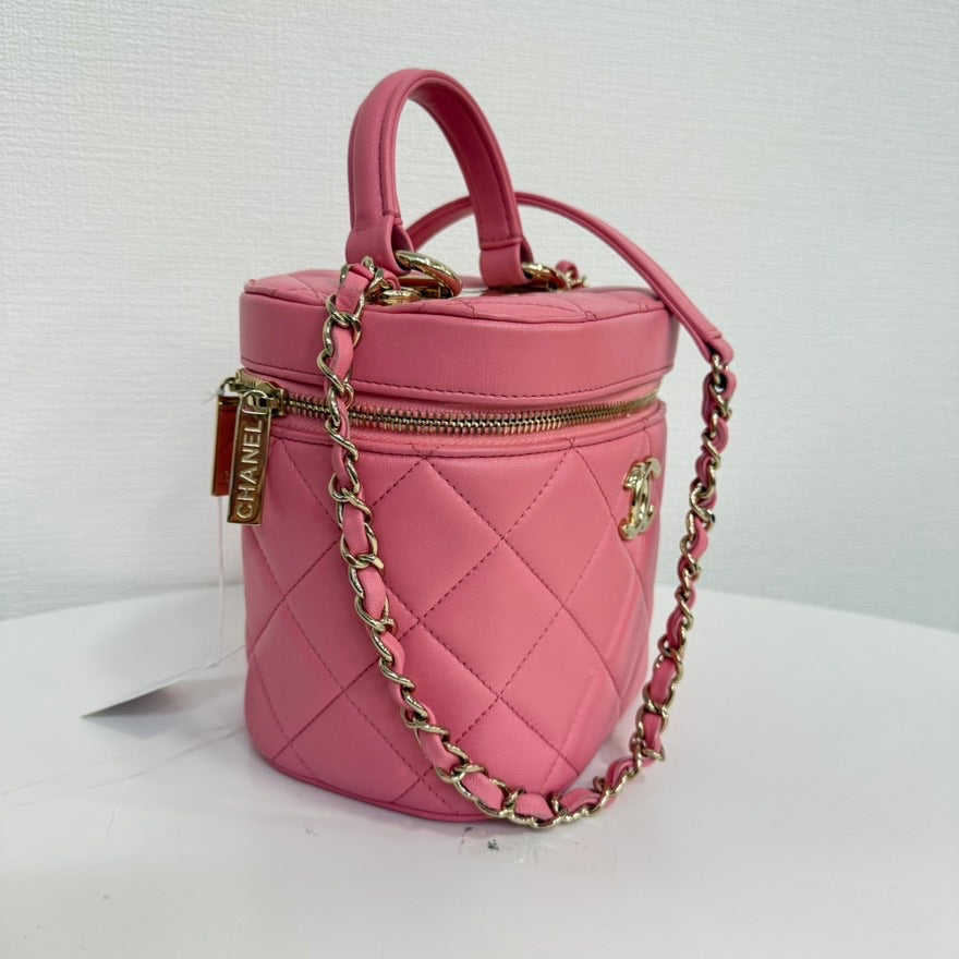 Chanel Vanity Calfskin Pink Shoulder Bag