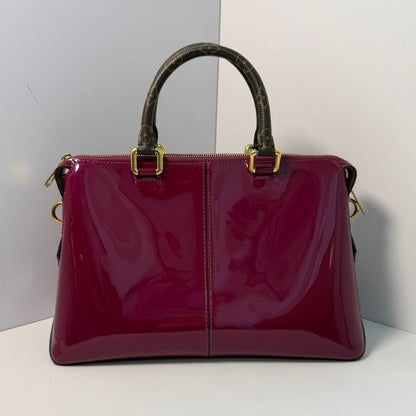 Louis Vuitton Alma Amarante Patent Leather Satchel Bag