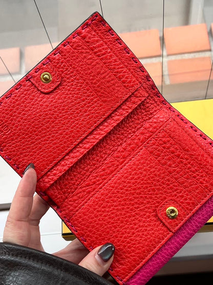 Fendi Leather Compact Wallet AG093 Pink