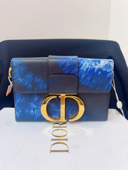 Dior Box Mini Tie-Dye Blue Leather Crossbody Bag