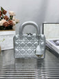 Dior Lady Dior Bag Hfy Silver Leather Top Handle