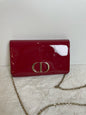 Christian Dior Patent Leather Chain Bag Red Shoulder Bag