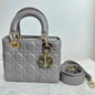 Tt Dior Lady Dior Bj1102105019 Gray Lambskin Handbag Shoulder Bag