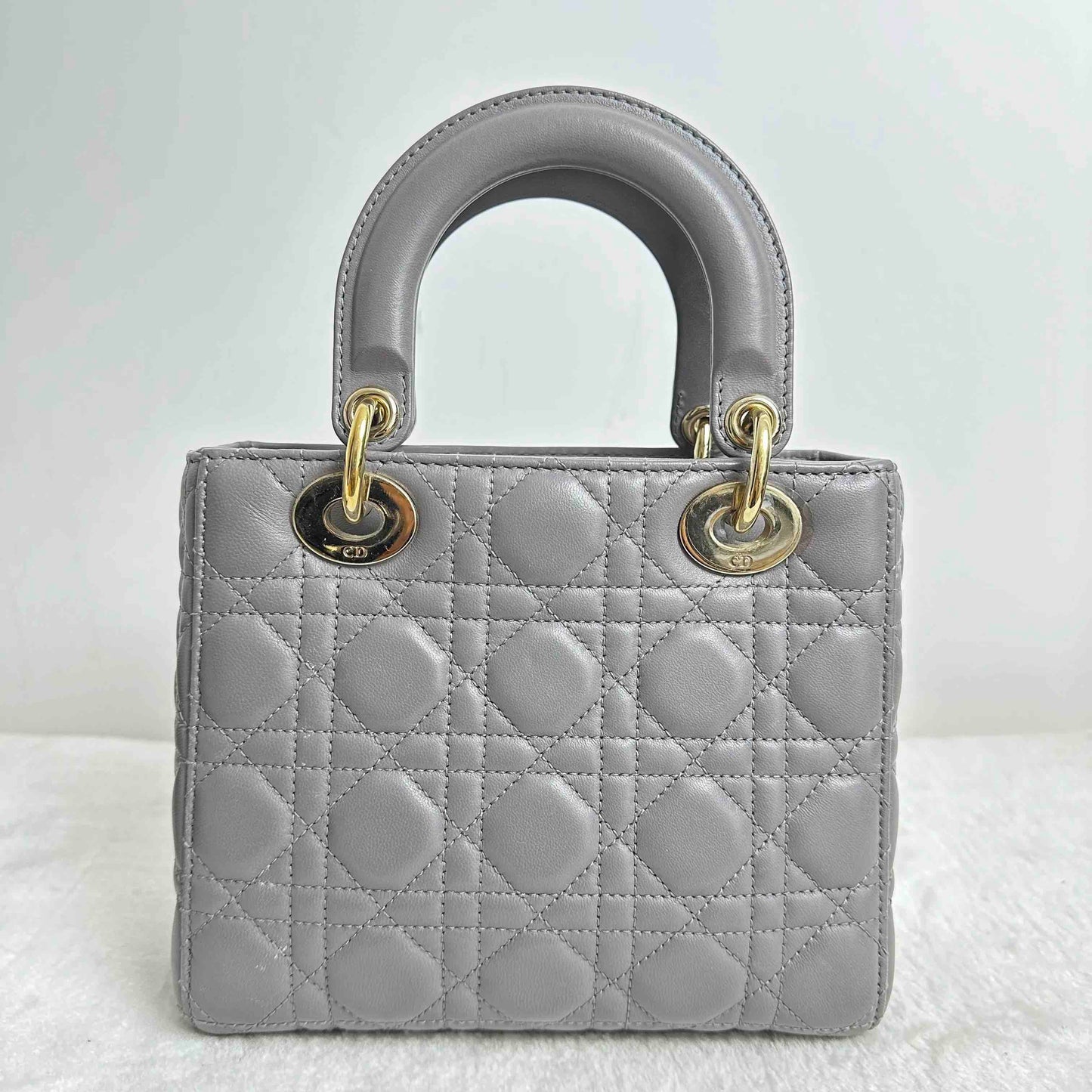 Tt Dior Lady Dior Bj1102105019 Gray Lambskin Handbag Shoulder Bag