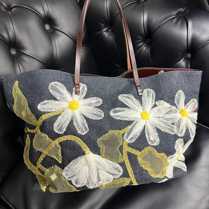 Fendi Denim FVN Tote Bag Blue