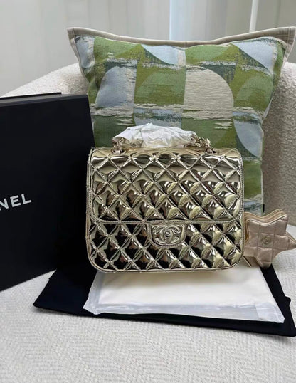 Chanel Luxury Leather Gold Backpack