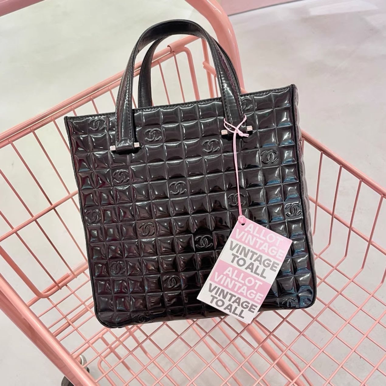Chanel Patent Leather Black Tote Bag