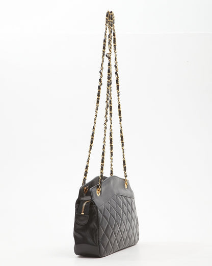Chanel Black Lambskin 24K GHW Chain Bag