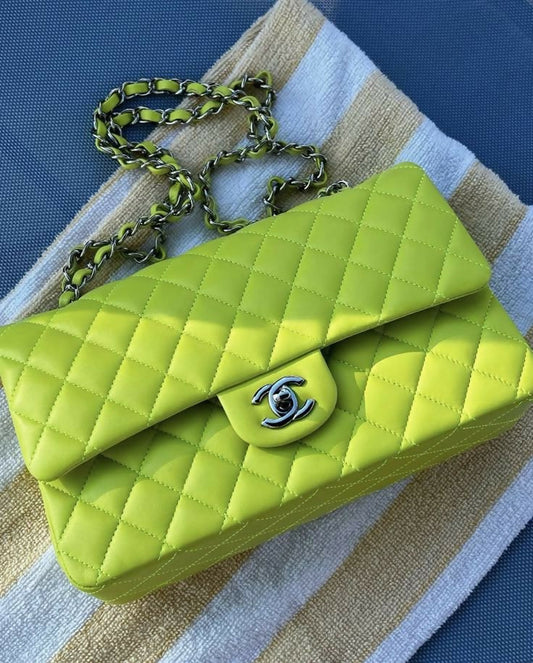 Chanel Neon Yellow Medium Flap Bag