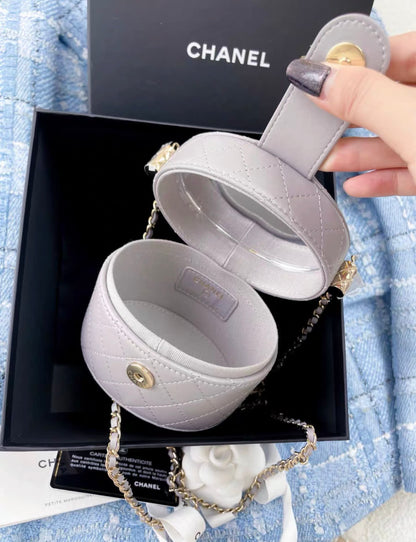 Chanel 21 Gray Cosmetic Box Chain Bag