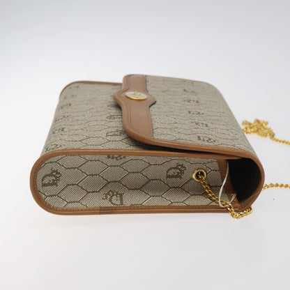 Christian Dior Honeycomb Flap Crossbody Bag Coated Canvas Beige Canvas Bag ()