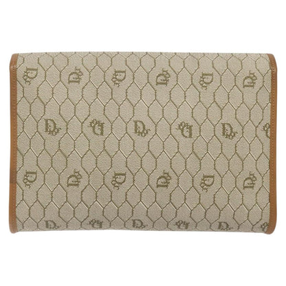 Christian Dior Honeycomb Flap Crossbody Bag Coated Canvas Beige Canvas Bag