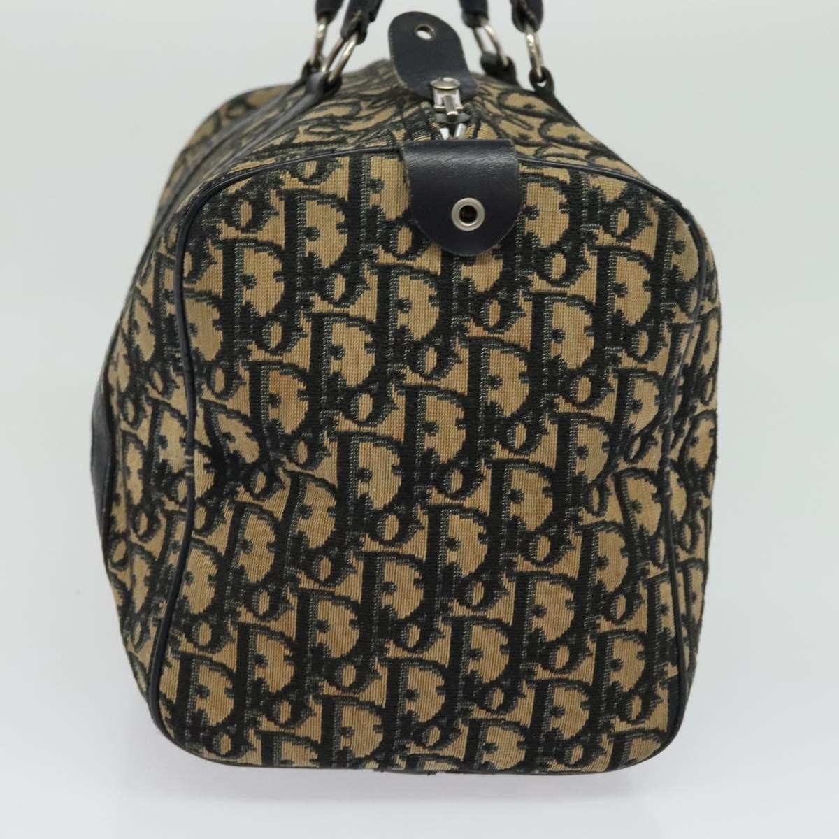 Christian Dior Trotter Boston Bag Diorissimo Canvas Navy Canvas Bag