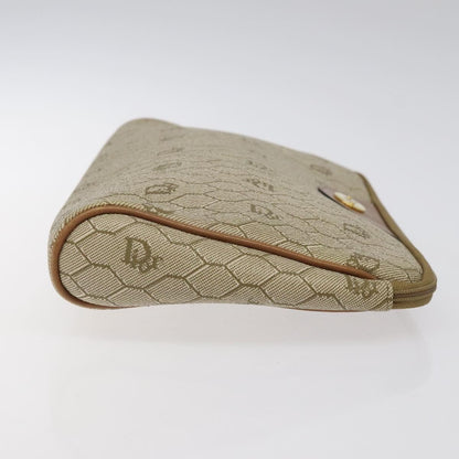 Christian Dior Honeycomb Zip Pouch Coated Canvas Beige Pvc Clutche & Pouche Bag ()