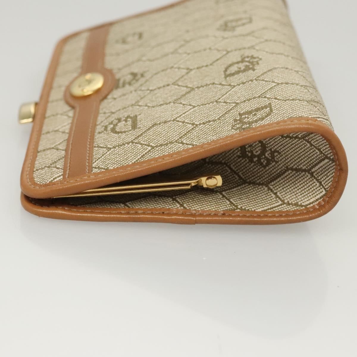 Christian Dior Honeycomb Zip Pouch Coated Canvas Beige Pvc Clutche & Pouche Bag ()