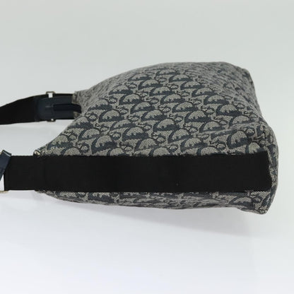 Christian Dior Zip Shoulder Bag Diorissimo Canvas Navy Canvas Shoulder Bag Bag