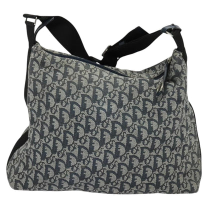 Christian Dior Zip Shoulder Bag Diorissimo Canvas Navy Canvas Shoulder Bag Bag