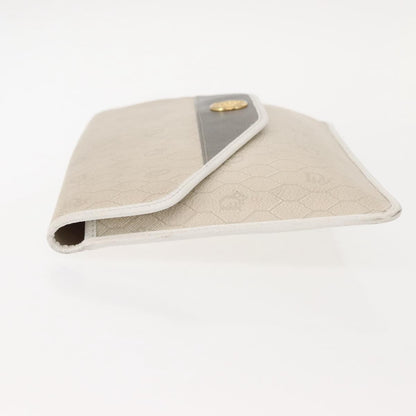 Christian Dior Honeycomb Clutch Canvas White Canvas Clutche Pouche Bag