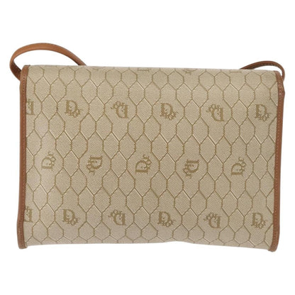 Christian Dior Honeycomb Flap Crossbody Bag Canvas And Leather Beige Canvas Shoulder Bag Bag