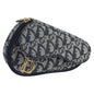 Christian Dior Saddle Zip Pouch Diorissimo Canvas Navy Canvas Bag