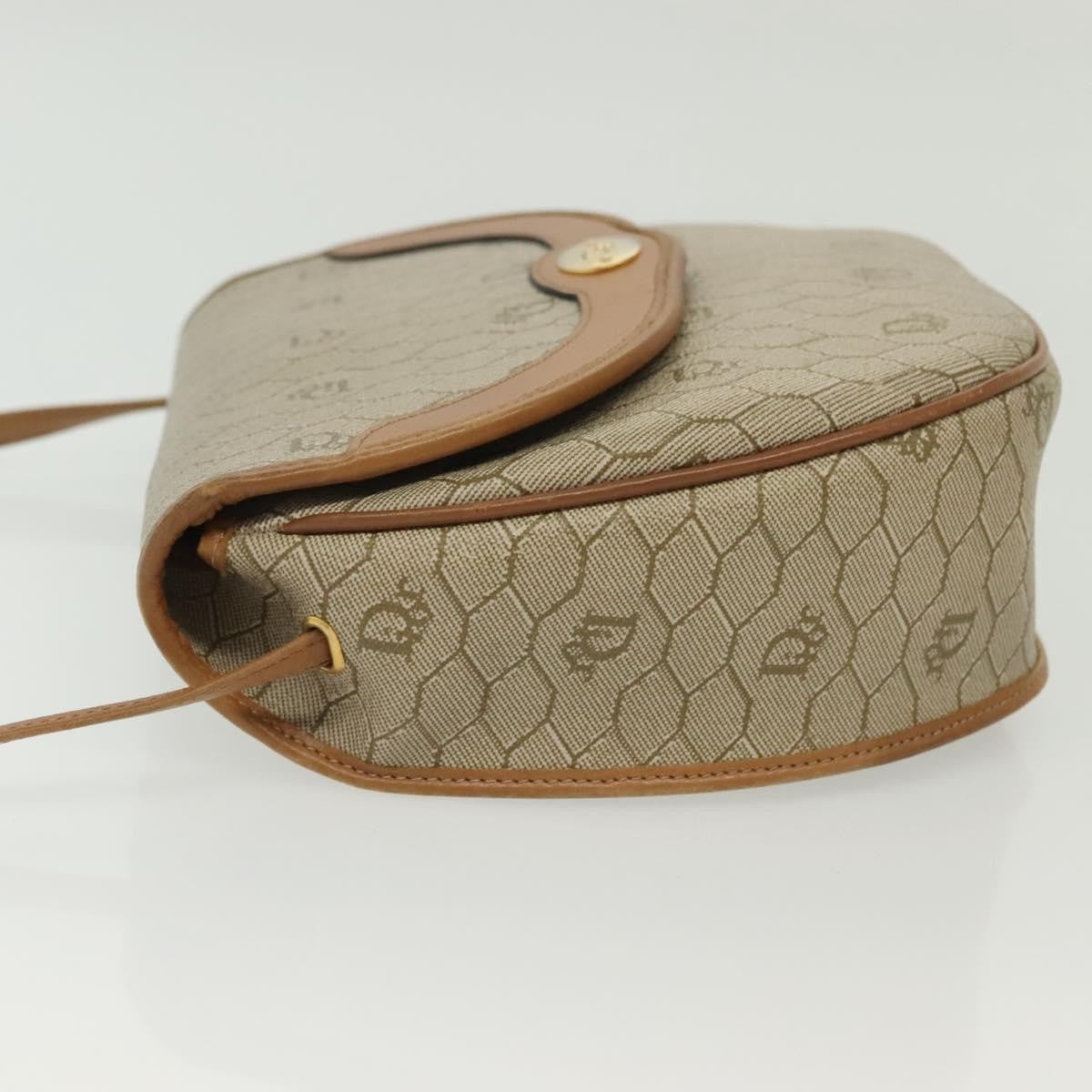 Christian Dior Honeycomb Shoulder Bag Canvas Beige Canvas Bag ()
