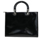 Christian Dior Lady Dior Patent Noir Cuir Vernis Black Patent_Leather Bag ()