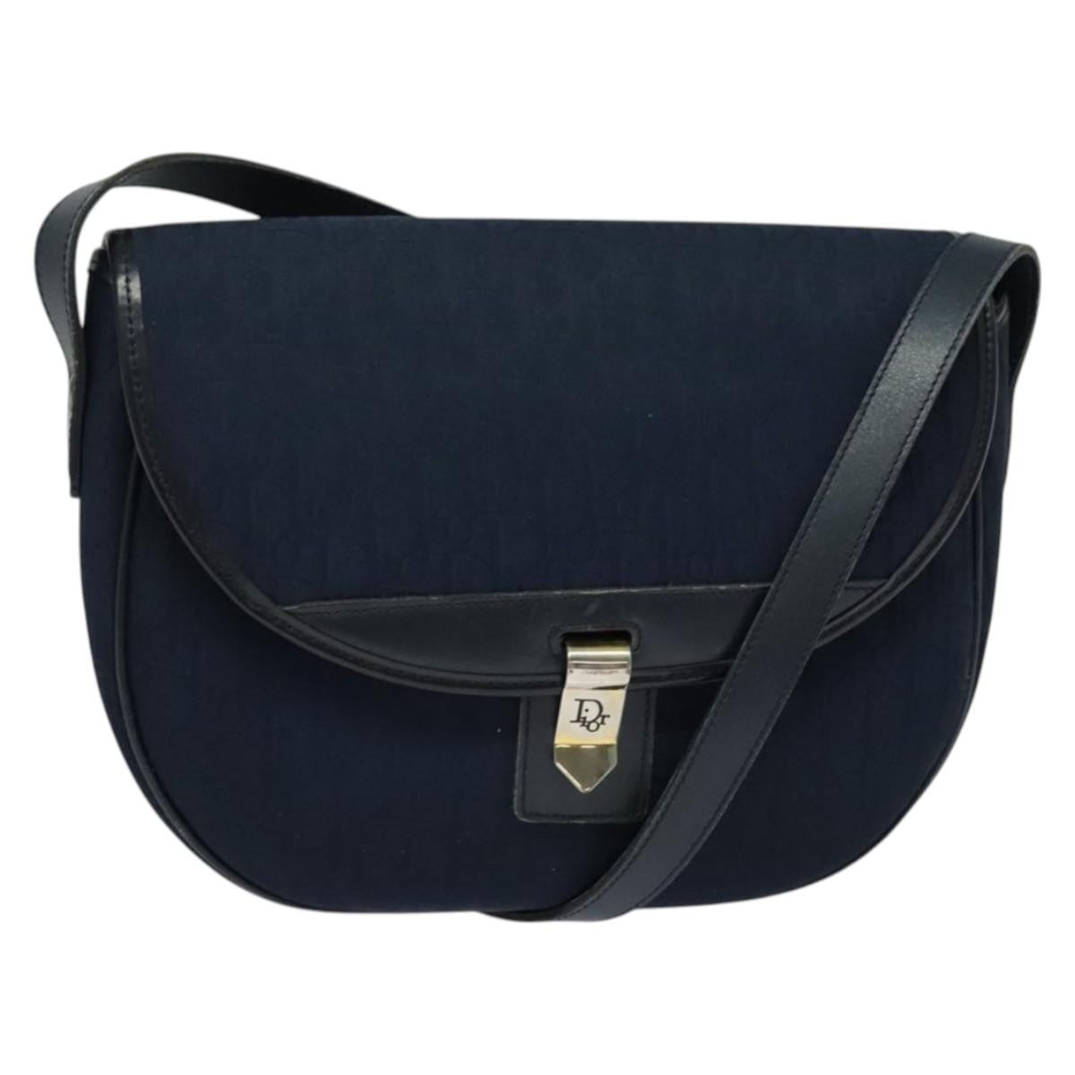 Christian Dior Trotter Shoulder Bag Canvas Navy Canvas Shoulder Bag Bag