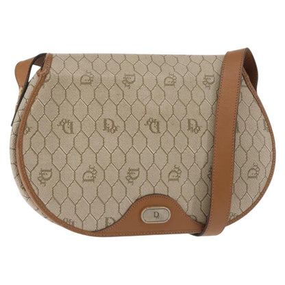 Christian Dior Honeycomb Flap Crossbody Bag Coated Canvas Beige Canvas Bag Canvas