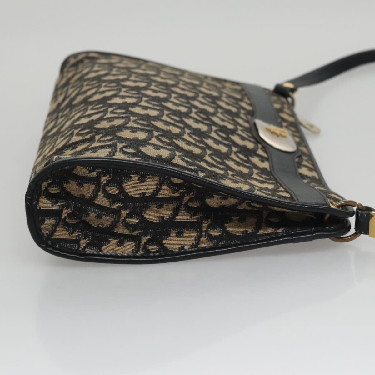 Christian Dior Trotter Shoulder Bag Canvas Navy Canvas Bag