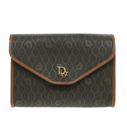 Christian Dior Honeycomb Chain Canvas Khaki Canvas Shoulder Bag Bag ()