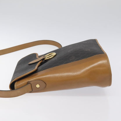 Christian Dior Honeycomb Flap Crossbody Bag Canvas And Leather Black Canvas Bag ()