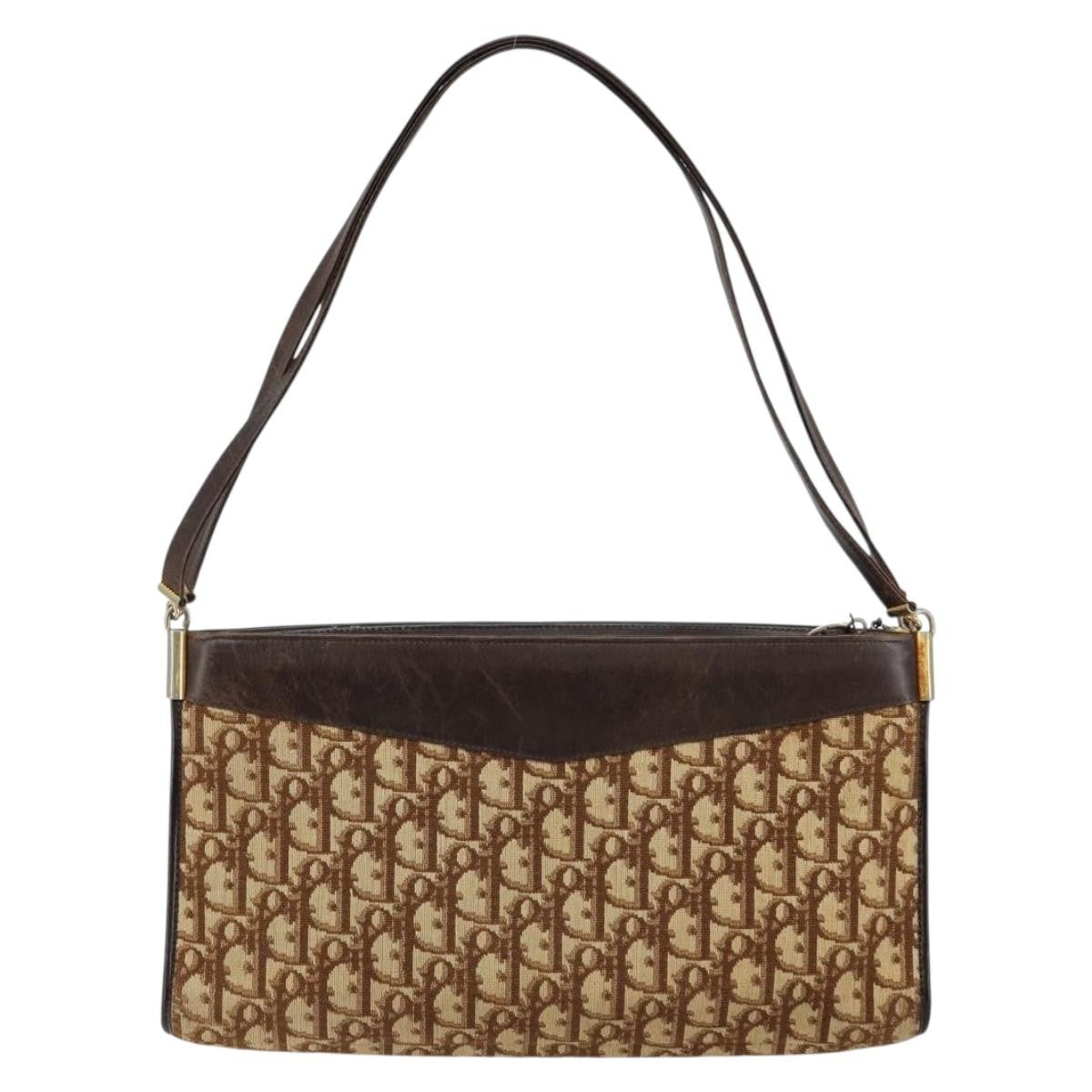 Christian Dior Trotter Shoulder Bag Canvas Brown Canvas Shoulder Bag Bag