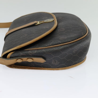 Christian Dior Honeycomb Flap Crossbody Bag Canvas And Leather Black Canvas Bag Leather