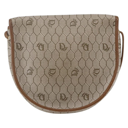 Christian Dior Honeycomb Flap Crossbody Bag Coated Canvas Beige Canvas Shoulder Bag Bag