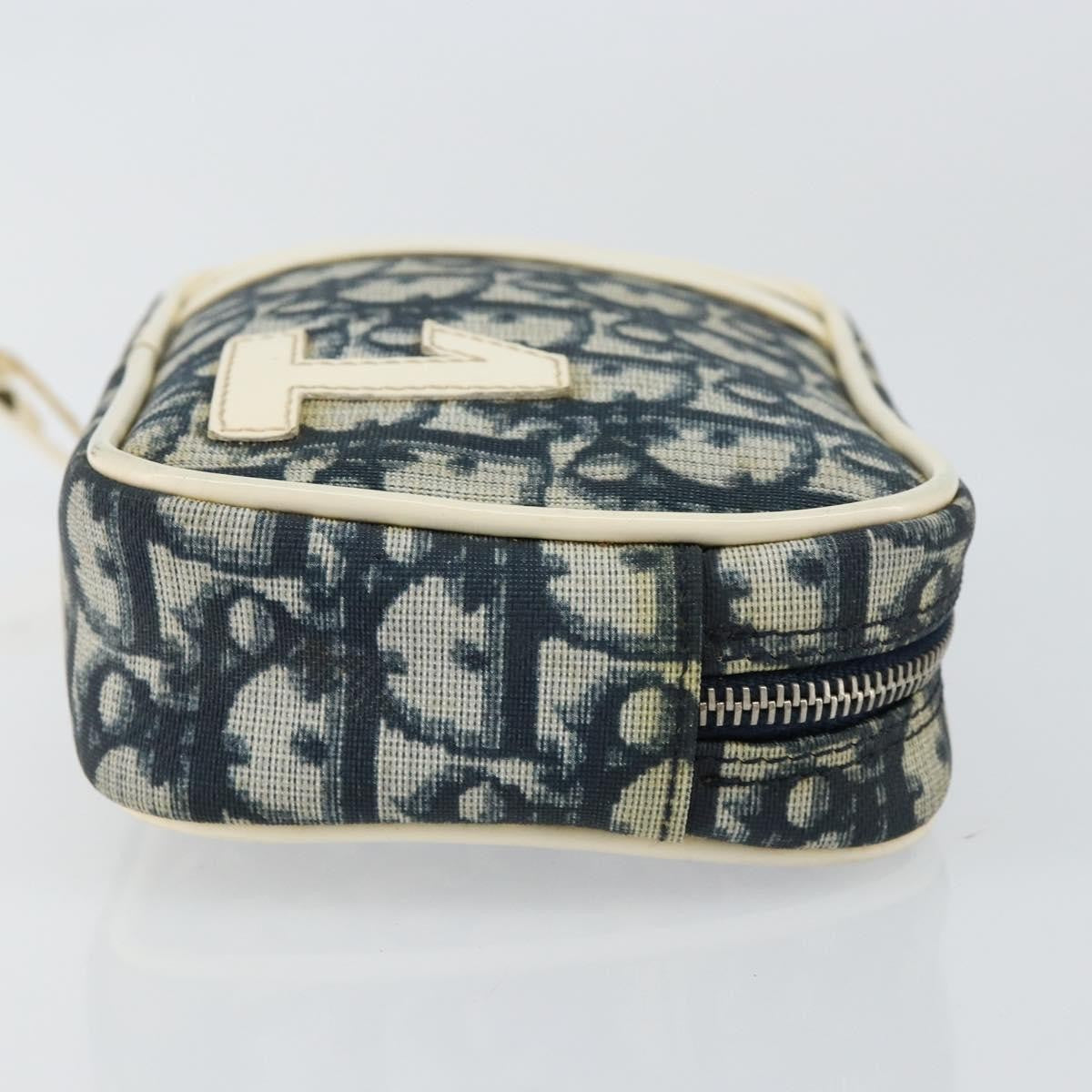 Christian Dior Trotter Pouch Diorissimo Canvas Navy Pvc Clutche Pouche Bag