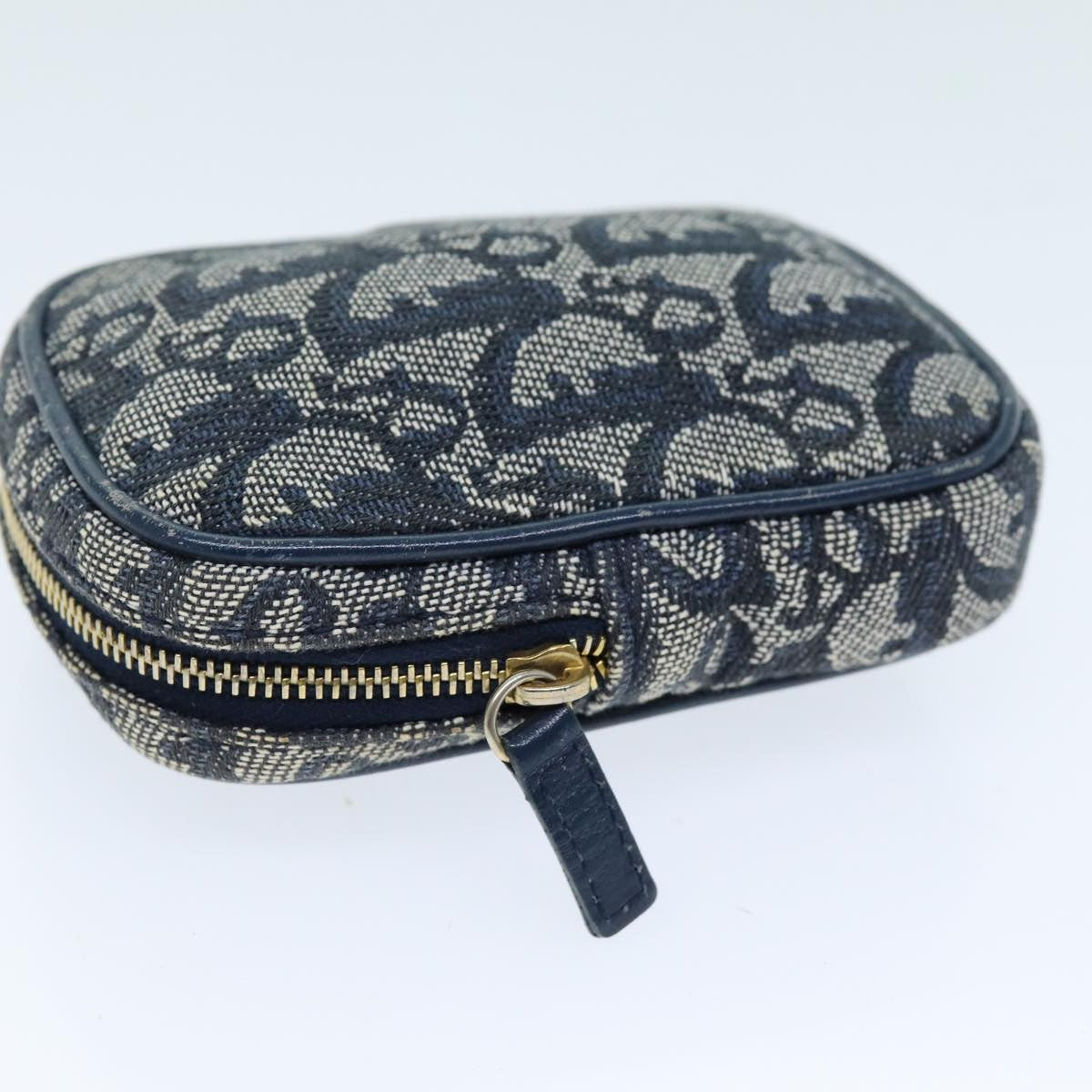 Christian Dior Trotter Pouch Canvas Navy Canvas Clutche Pouche Bag