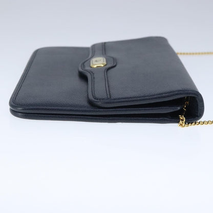 Christian Dior Cd Chain Flap Shoulder Bag Leather Navy Leather Shoulder Bag Bag