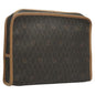 Christian Dior Honeycomb Zip Pouch Coated Canvas Black Pvc Canvas Clutche Pouche Bag