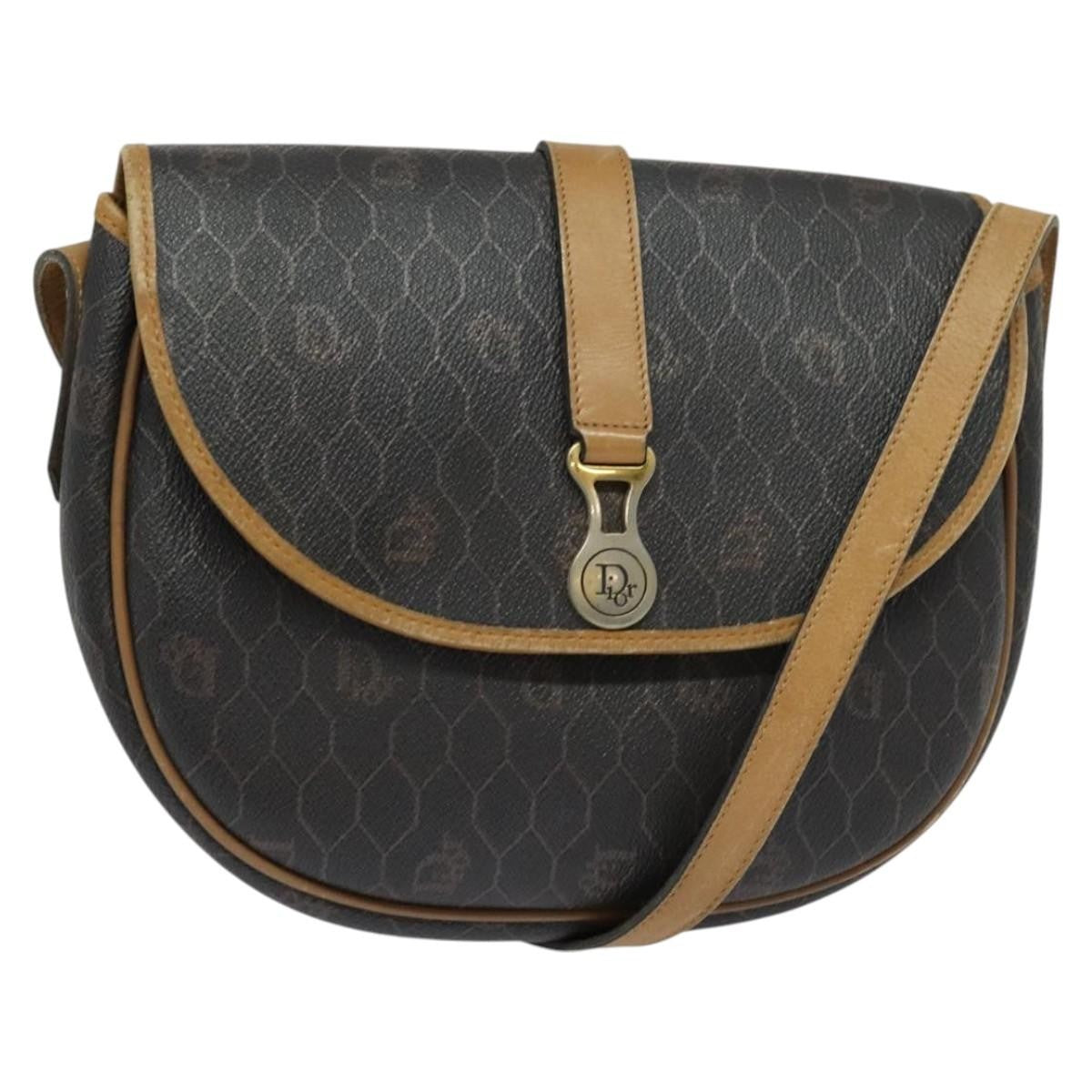 Christian Dior Honeycomb Flap Crossbody Bag Canvas And Leather Black Canvas Bag Leather