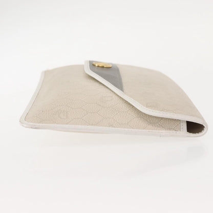Christian Dior Honeycomb Clutch Canvas White Canvas Clutche Pouche Bag