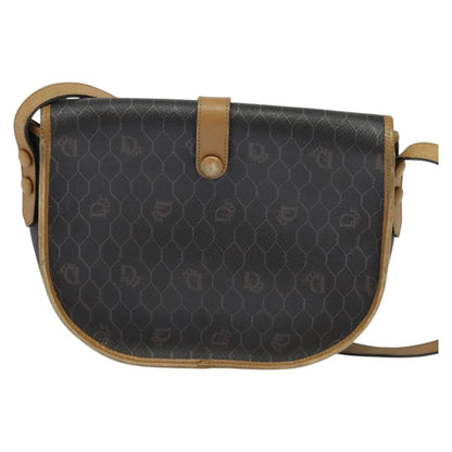 Christian Dior Honeycomb Flap Crossbody Bag Canvas And Leather Black Canvas Bag Leather